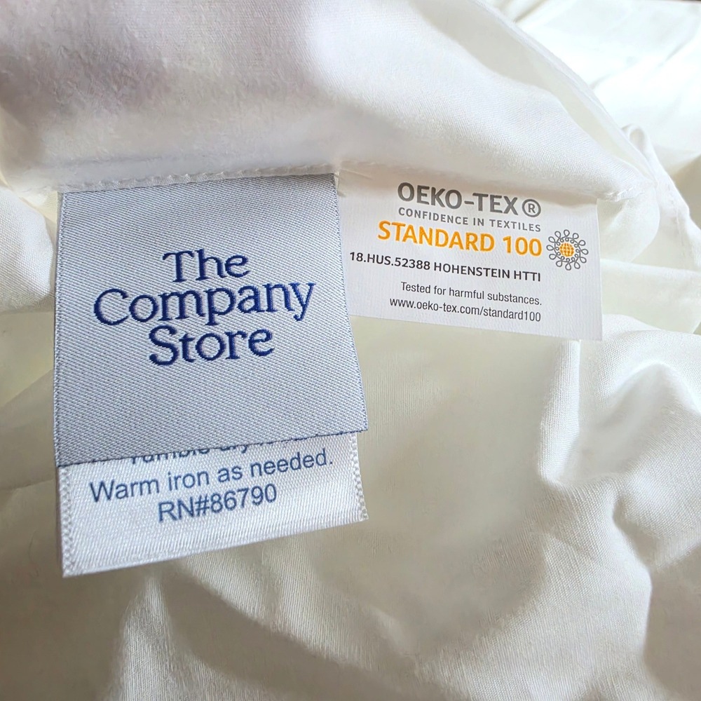The Company Store White Cotton Percale King Cal King Duvet Cover 50652D - Picture 7 of 7